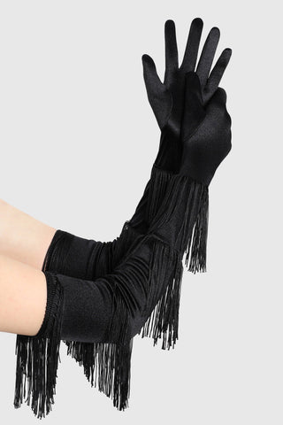 Long Satin Tassel Opera Gloves