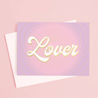 Lover Radiating Hearts Card | Gold Foil