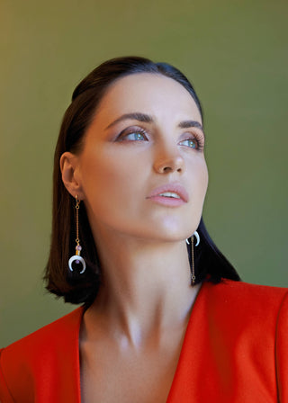 The Melisandra Earring - Chevron Amethyst