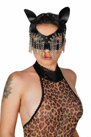 Leatherette Kitty Face Mask