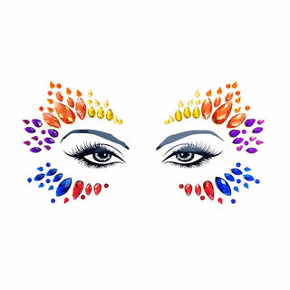 Rainbow Multicolor Crystal Face Jewels