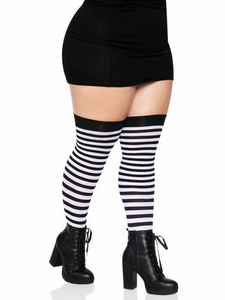 Cari Striped Stockings - Plus Sized