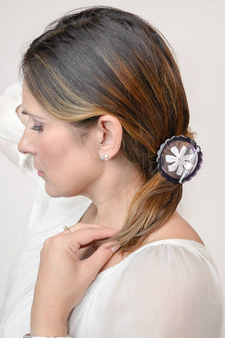 Asphodel Lace Border Acetate Hair Claw