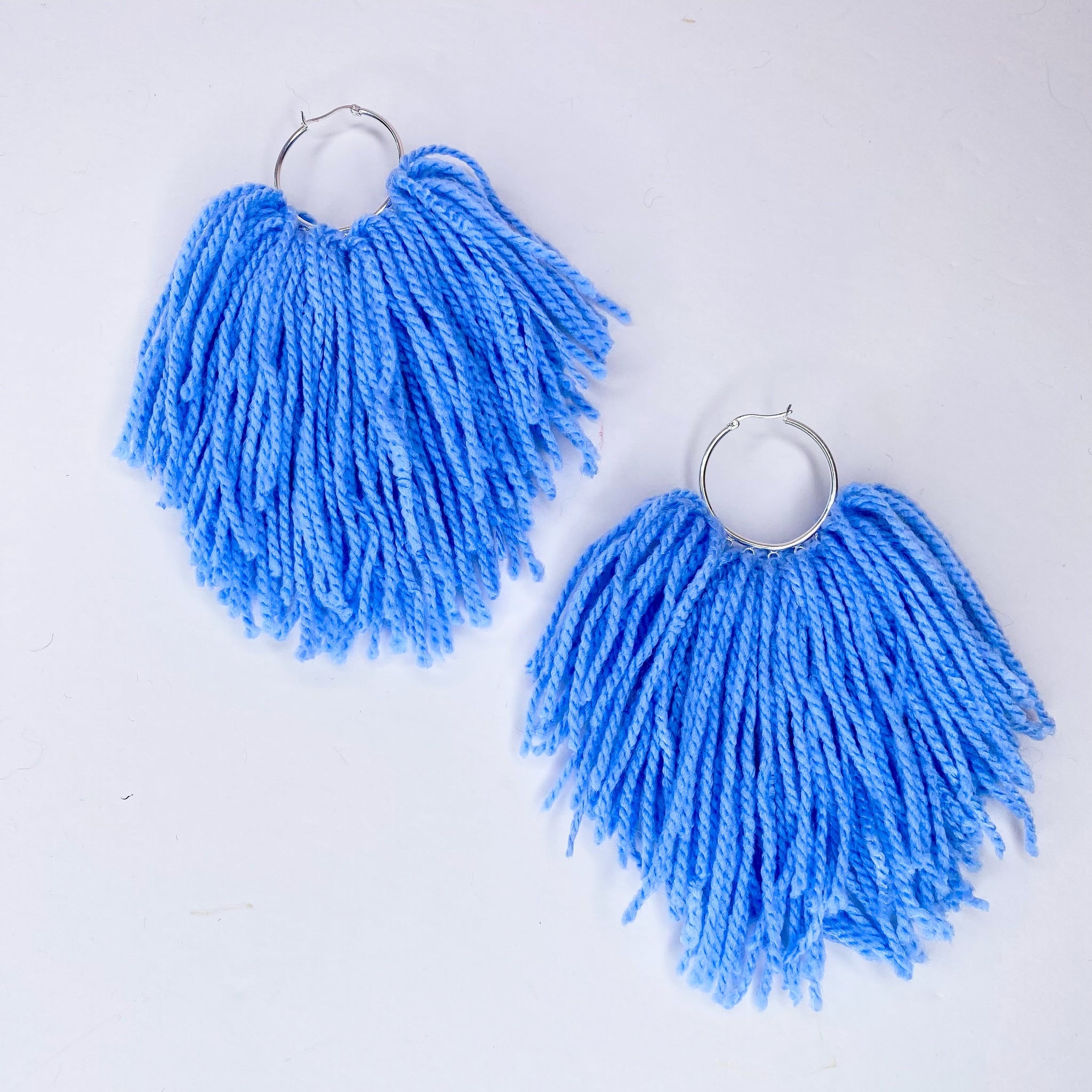 Hoop + Fiber Tassel Earrings