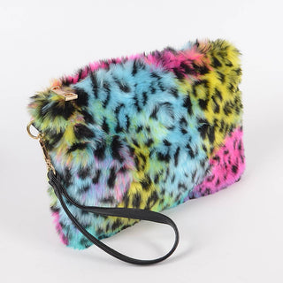 Faux Fur Pouch W/Wrist Band