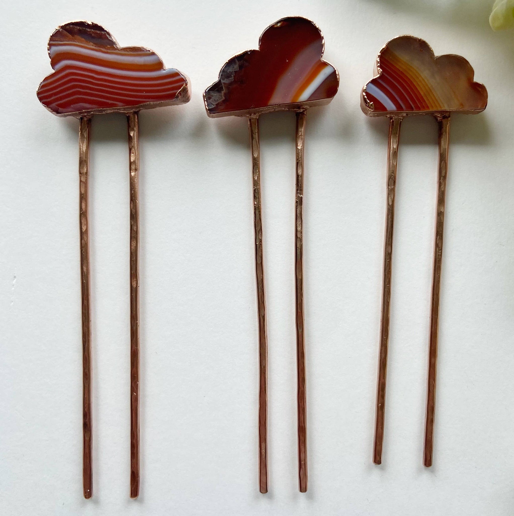 Crystal + Copper Hair Pins