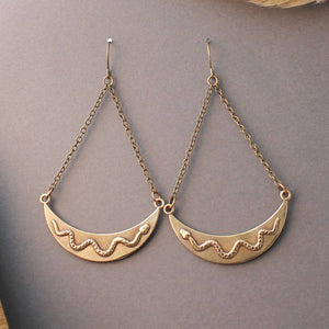 Snake Crescent Earrings