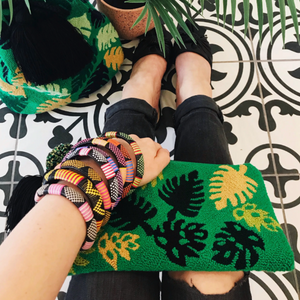 Handmade Tapizada Botanical Clutch Purse