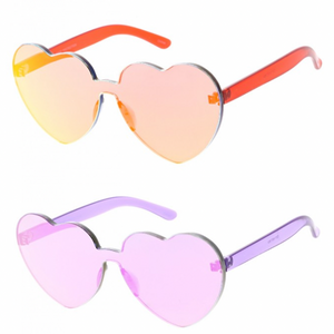 Rimless Reflective Heart Sunnies