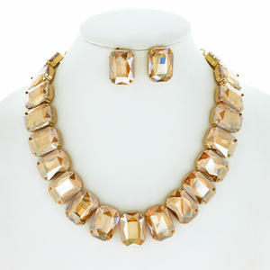 Chunky Rhinestone Necklace + Earring Sets