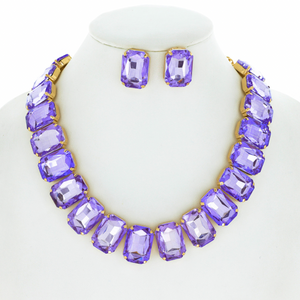 Chunky Rhinestone Necklace + Earring Sets