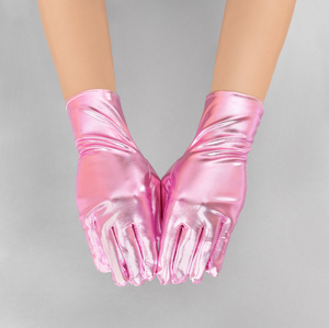 Wrist Length Metallic Gloves