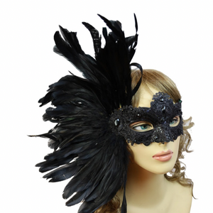 Lace + Feather Mask