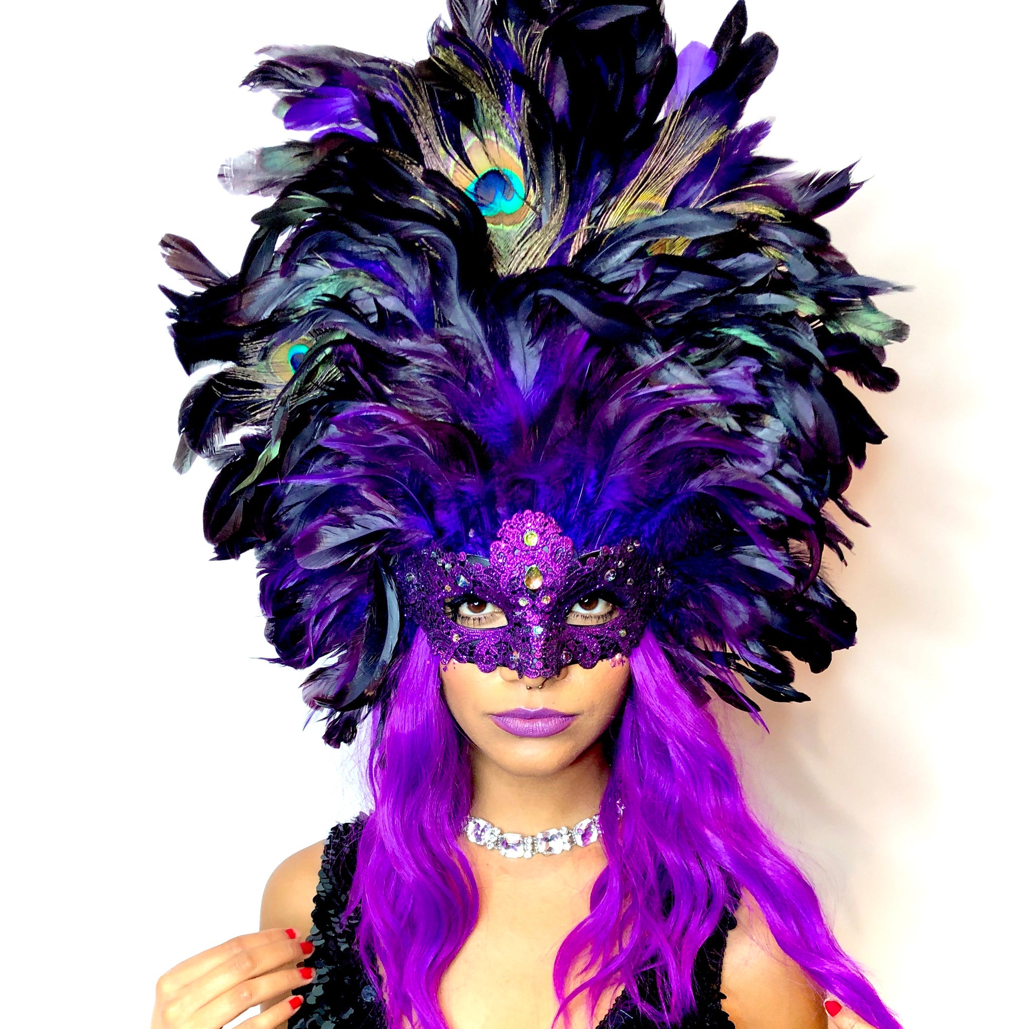 Grand Dame Feather Mask