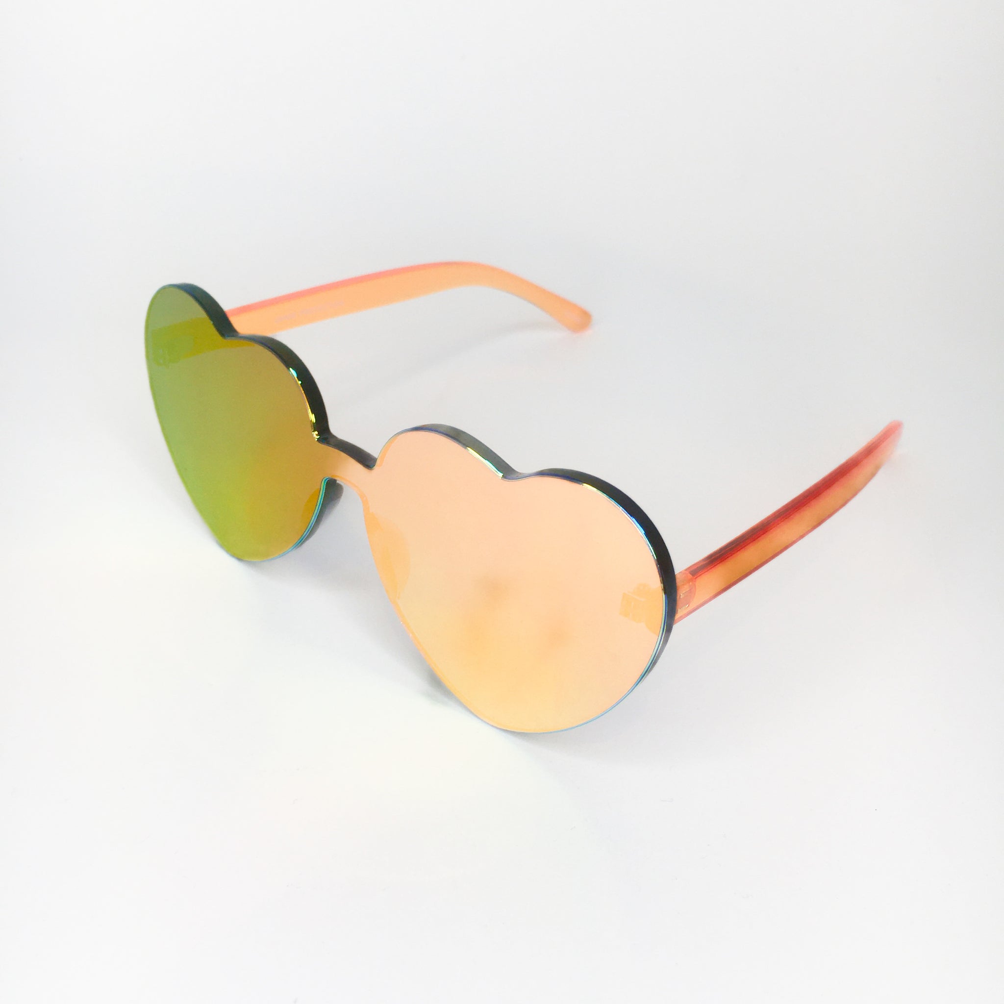 Rimless Reflective Heart Sunnies
