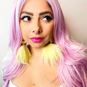 Acrylic Baby Chick Floof Earrings