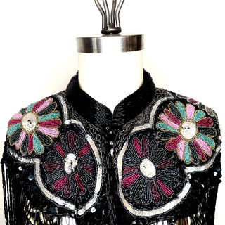 Heavily Beaded Capes w/ Collar