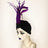 Black Sparkle Turban / Purple Feathers