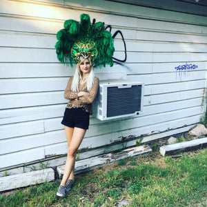 Vintage Green and Gold Samba / Showgirl Headdress