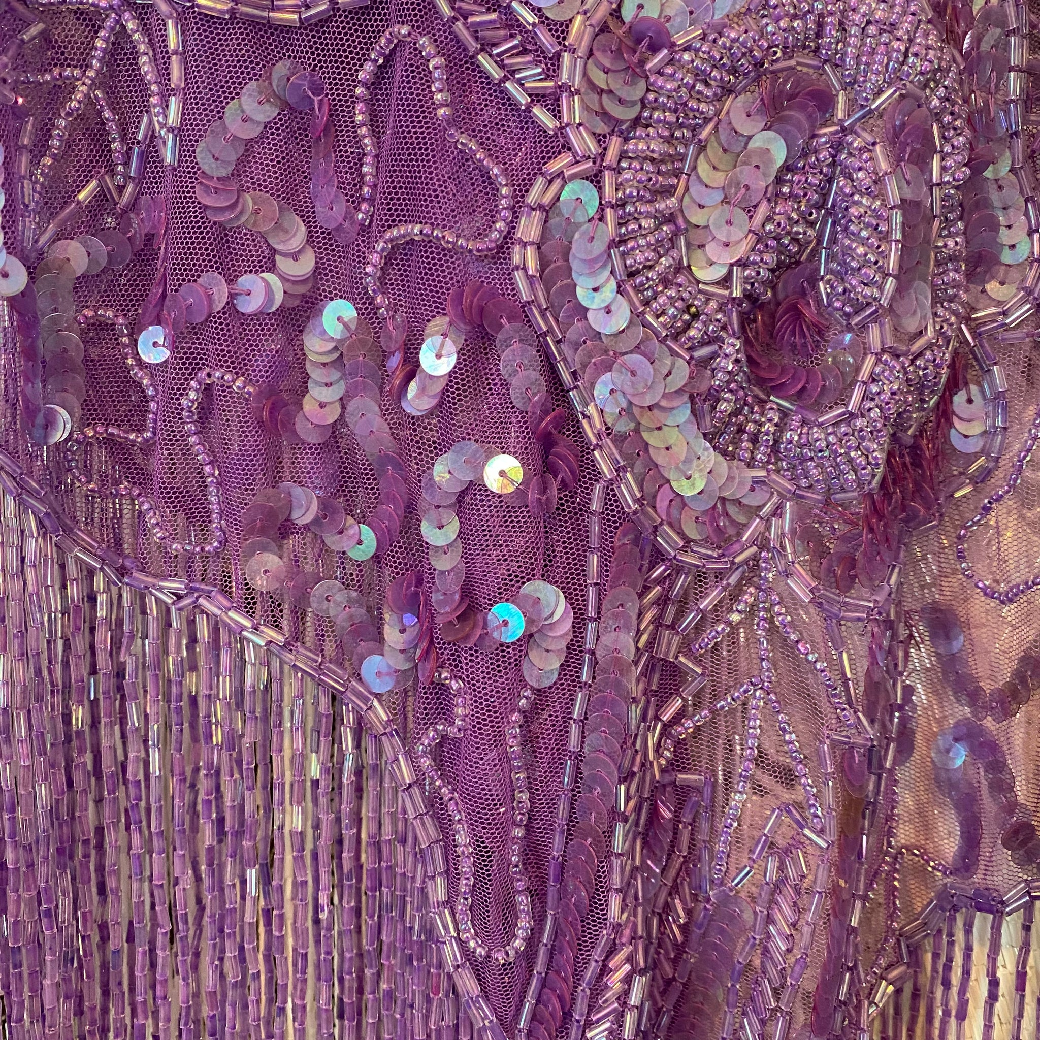 Beaded Rose Fringe Shawl