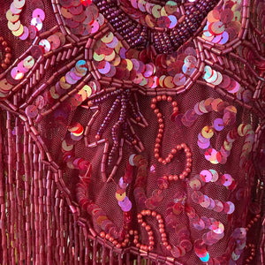 Beaded Rose Fringe Shawl