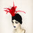 Black Sparkle Turban / Red Feathers
