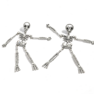 Rhinestone Skeleton Earrings
