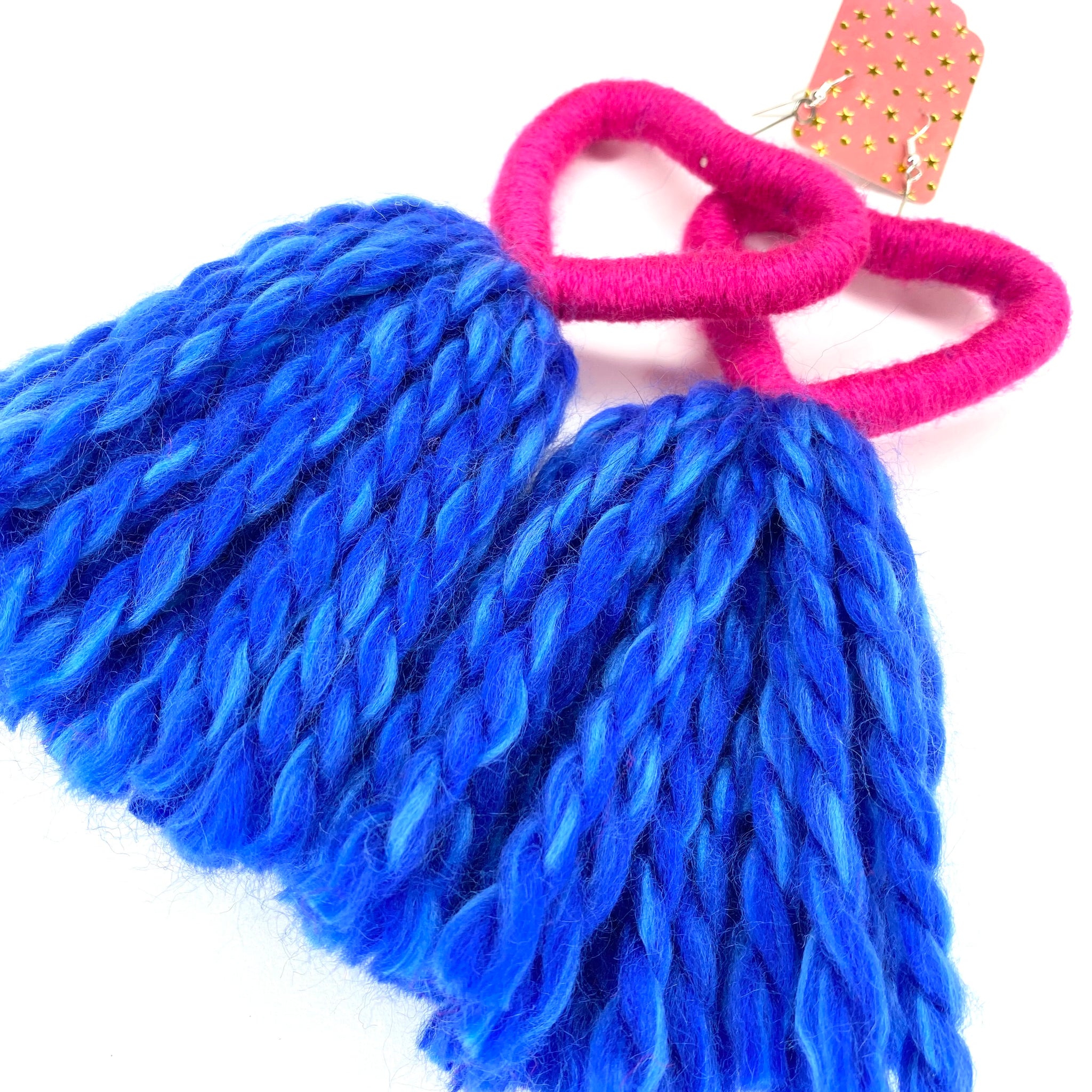 Big Heart Tassel Earrings