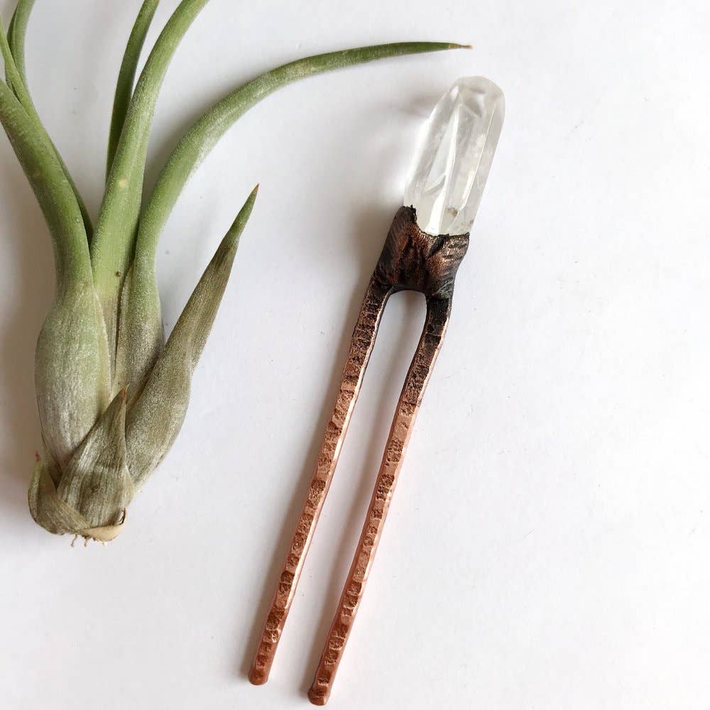 Crystal + Copper Hair Pins